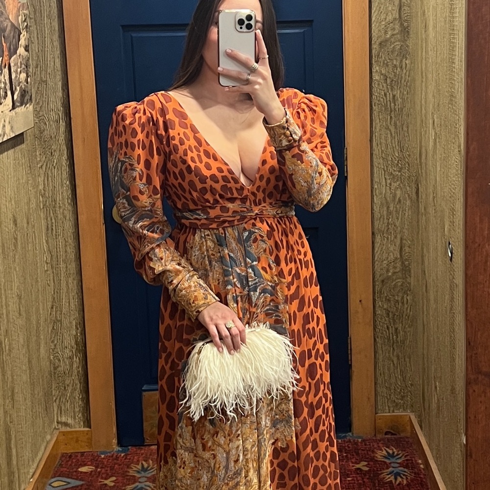 PATBO Margot printed chiffon maxi dress